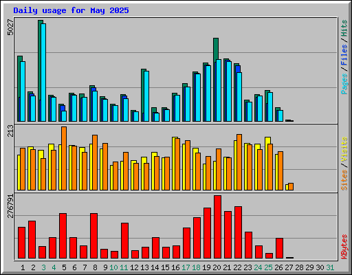 Daily usage for May 2025