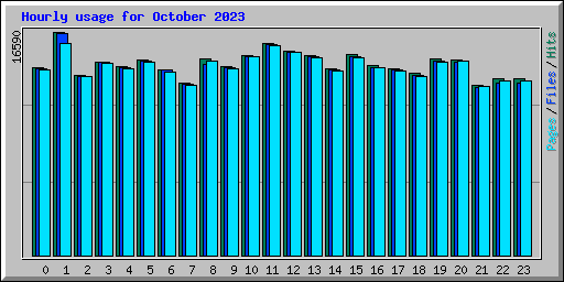 Hourly usage for October 2023